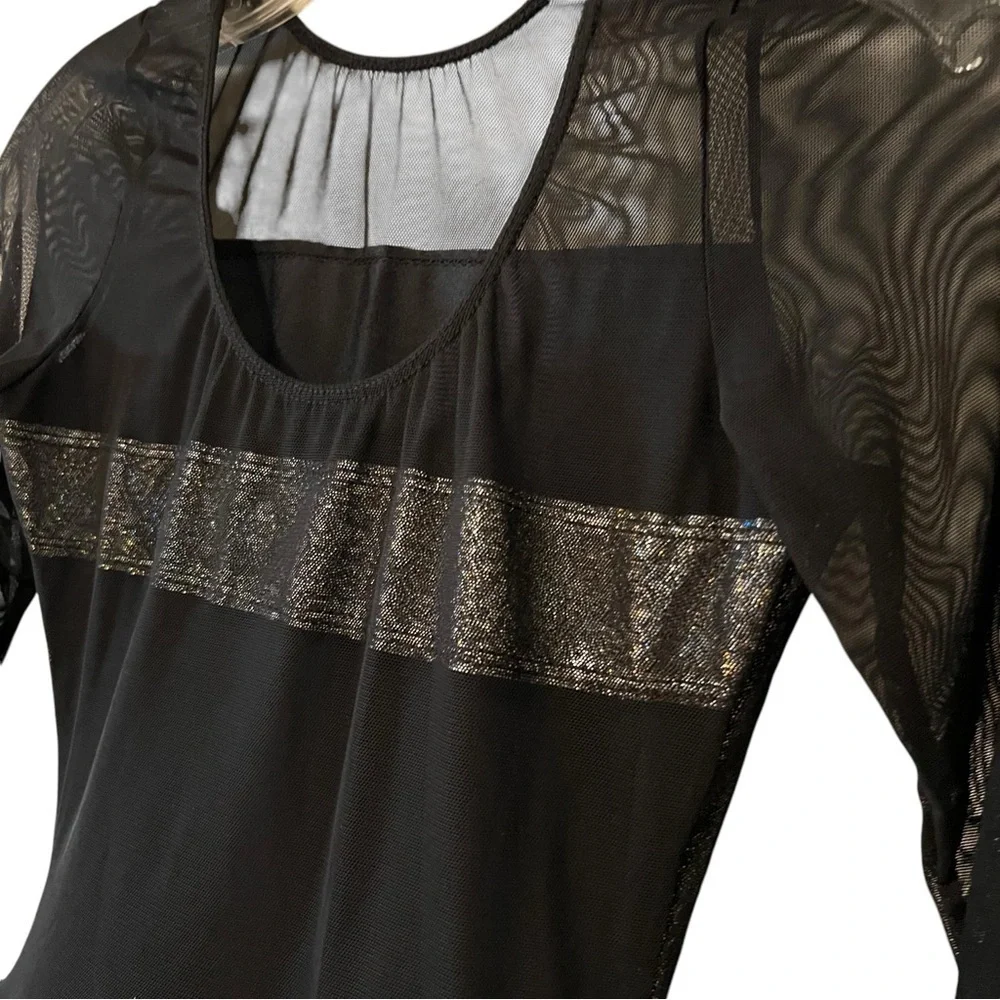 Revolution  Dancewear “Gravitate” Dance Costume Small Adult black mesh tulle